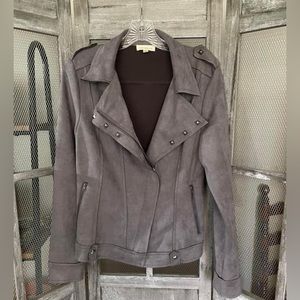 Grey Microsuede Jacket